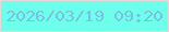 文字の大きさ：4、枠の色：e9d6d8、背景の色：6dfeec、文字の色：79c1df 無料ブログパーツのブログ時計