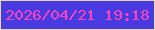 文字の大きさ：5、枠の色：e9d7a7、背景の色：4a3ae1、文字の色：fc46bf 無料ブログパーツのブログ時計