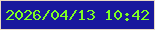 文字の大きさ：2、枠の色：e9d9c4、背景の色：19189d、文字の色：7dff22 無料ブログパーツのブログ時計