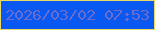 文字の大きさ：4、枠の色：e9da63、背景の色：0a58f2、文字の色：6b6ccc 無料ブログパーツのブログ時計