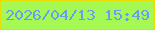 文字の大きさ：4、枠の色：e9dd03、背景の色：a6f853、文字の色：689eee 無料ブログパーツのブログ時計