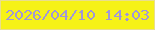 文字の大きさ：4、枠の色：e9de8d、背景の色：f6f217、文字の色：a198d7 無料ブログパーツのブログ時計