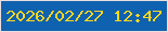 文字の大きさ：1、枠の色：e9dede、背景の色：0f62af、文字の色：fdd720 無料ブログパーツのブログ時計