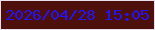 文字の大きさ：2、枠の色：e9deec、背景の色：4d100a、文字の色：2611f9 無料ブログパーツのブログ時計