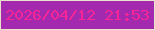 文字の大きさ：3、枠の色：e9e1cb、背景の色：a329ae、文字の色：f82596 無料ブログパーツのブログ時計