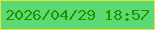 文字の大きさ：4、枠の色：e9e43b、背景の色：5cd973、文字の色：219500 無料ブログパーツのブログ時計