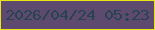 文字の大きさ：4、枠の色：e9e611、背景の色：5e4a6e、文字の色：264350 無料ブログパーツのブログ時計
