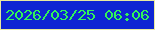 文字の大きさ：5、枠の色：e9ea9f、背景の色：0e25d3、文字の色：31f259 無料ブログパーツのブログ時計
