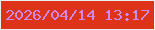 文字の大きさ：3、枠の色：e9eef0、背景の色：dd3419、文字の色：cd8aea 無料ブログパーツのブログ時計