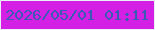 文字の大きさ：3、枠の色：e9eff5、背景の色：d41fe4、文字の色：395bb3 無料ブログパーツのブログ時計
