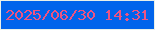 文字の大きさ：2、枠の色：e9f0e9、背景の色：0164eb、文字の色：ec5483 無料ブログパーツのブログ時計