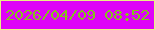 文字の大きさ：3、枠の色：e9f183、背景の色：de03f8、文字の色：84c11d 無料ブログパーツのブログ時計