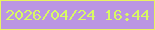 文字の大きさ：5、枠の色：e9f461、背景の色：bb96e3、文字の色：d8f964 無料ブログパーツのブログ時計
