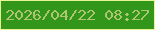 文字の大きさ：2、枠の色：e9f492、背景の色：32961b、文字の色：b0c572 無料ブログパーツのブログ時計
