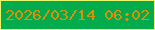 文字の大きさ：2、枠の色：e9f66e、背景の色：03ab4c、文字の色：da9206 無料ブログパーツのブログ時計
