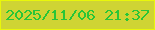 文字の大きさ：4、枠の色：e9f70a、背景の色：cfd434、文字の色：28c538 無料ブログパーツのブログ時計
