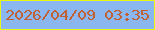 文字の大きさ：4、枠の色：e9f714、背景の色：8bb7f1、文字の色：bf6134 無料ブログパーツのブログ時計