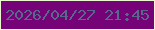 文字の大きさ：2、枠の色：e9f8d1、背景の色：760277、文字の色：58688d 無料ブログパーツのブログ時計