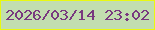 文字の大きさ：3、枠の色：e9f90f、背景の色：c2deaf、文字の色：79397f 無料ブログパーツのブログ時計