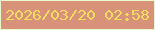 文字の大きさ：1、枠の色：e9f9ce、背景の色：d79279、文字の色：f3dc60 無料ブログパーツのブログ時計