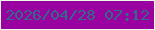 文字の大きさ：2、枠の色：e9f9e2、背景の色：9a01a1、文字の色：316b88 無料ブログパーツのブログ時計
