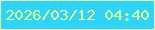 文字の大きさ：2、枠の色：e9fca6、背景の色：2fd4fa、文字の色：dffc8a 無料ブログパーツのブログ時計