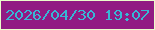 文字の大きさ：5、枠の色：e9fccb、背景の色：911a83、文字の色：37b7d5 無料ブログパーツのブログ時計