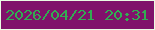 文字の大きさ：1、枠の色：e9fce4、背景の色：80126b、文字の色：32ac52 無料ブログパーツのブログ時計