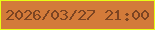 文字の大きさ：4、枠の色：e9fd16、背景の色：d37b3a、文字の色：7d4522 無料ブログパーツのブログ時計
