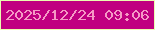 文字の大きさ：2、枠の色：e9fdb1、背景の色：c00080、文字の色：f599c5 無料ブログパーツのブログ時計