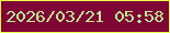 文字の大きさ：4、枠の色：e9fe4b、背景の色：7e0536、文字の色：bde794 無料ブログパーツのブログ時計