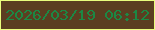 文字の大きさ：2、枠の色：e9fe7d、背景の色：5b3e21、文字の色：1c8844 無料ブログパーツのブログ時計