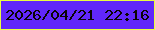 文字の大きさ：2、枠の色：e9ff41、背景の色：6127fa、文字の色：0b0405 無料ブログパーツのブログ時計