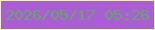 文字の大きさ：3、枠の色：e9ff8f、背景の色：ab5dd3、文字の色：67a669 無料ブログパーツのブログ時計