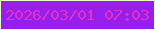 文字の大きさ：5、枠の色：e9ffc7、背景の色：961feb、文字の色：e92fc4 無料ブログパーツのブログ時計