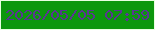 文字の大きさ：1、枠の色：e9ffe1、背景の色：0c970d、文字の色：5a3692 無料ブログパーツのブログ時計