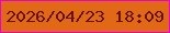 文字の大きさ：2、枠の色：ea00d3、背景の色：e16815、文字の色：681104 無料ブログパーツのブログ時計
