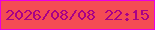 文字の大きさ：3、枠の色：ea00e1、背景の色：f44c54、文字の色：a90087 無料ブログパーツのブログ時計