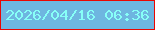 文字の大きさ：3、枠の色：ea0601、背景の色：6eb6e0、文字の色：87fff7 無料ブログパーツのブログ時計