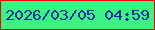 文字の大きさ：1、枠の色：ea0607、背景の色：3bf383、文字の色：172ca3 無料ブログパーツのブログ時計