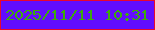文字の大きさ：5、枠の色：ea062d、背景の色：620dfd、文字の色：3caa0b 無料ブログパーツのブログ時計
