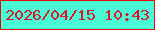 文字の大きさ：4、枠の色：ea0809、背景の色：4af9d5、文字の色：d6192b 無料ブログパーツのブログ時計