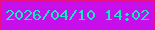 文字の大きさ：1、枠の色：ea0e83、背景の色：c70feb、文字の色：16e6c5 無料ブログパーツのブログ時計