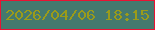 文字の大きさ：4、枠の色：ea1333、背景の色：45796e、文字の色：9b9b1a 無料ブログパーツのブログ時計