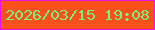 文字の大きさ：3、枠の色：ea13e0、背景の色：f8511c、文字の色：7cf27d 無料ブログパーツのブログ時計