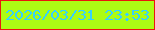 文字の大きさ：5、枠の色：ea160d、背景の色：acfc14、文字の色：35d0fe 無料ブログパーツのブログ時計