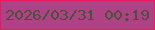 文字の大きさ：3、枠の色：ea195c、背景の色：ae4284、文字の色：4b5138 無料ブログパーツのブログ時計