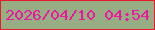 文字の大きさ：2、枠の色：ea1a2b、背景の色：97ad83、文字の色：ed179f 無料ブログパーツのブログ時計