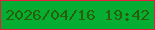 文字の大きさ：3、枠の色：ea1a40、背景の色：06ad33、文字の色：2a6005 無料ブログパーツのブログ時計