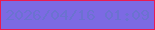 文字の大きさ：1、枠の色：ea1b51、背景の色：7c6ae3、文字の色：6b72d0 無料ブログパーツのブログ時計